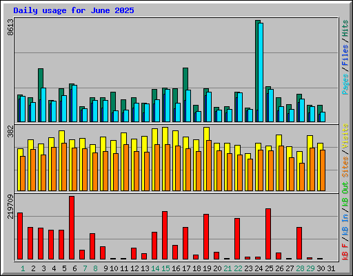 Daily usage for June 2025