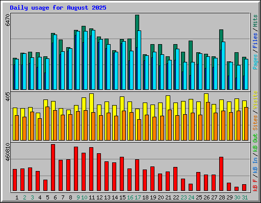 Daily usage for August 2025